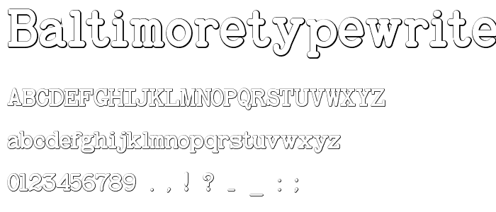 BaltimoreTypewriterBold Beveled font
